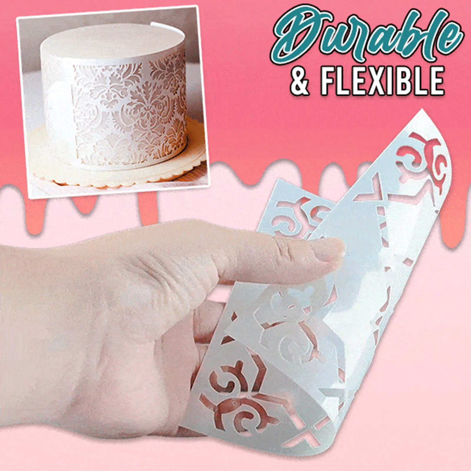 

25# 10pc Diy Valentine's Day Retro Hollow Spray Flower Template Cake Lace Decoration Cake Decorating Tools