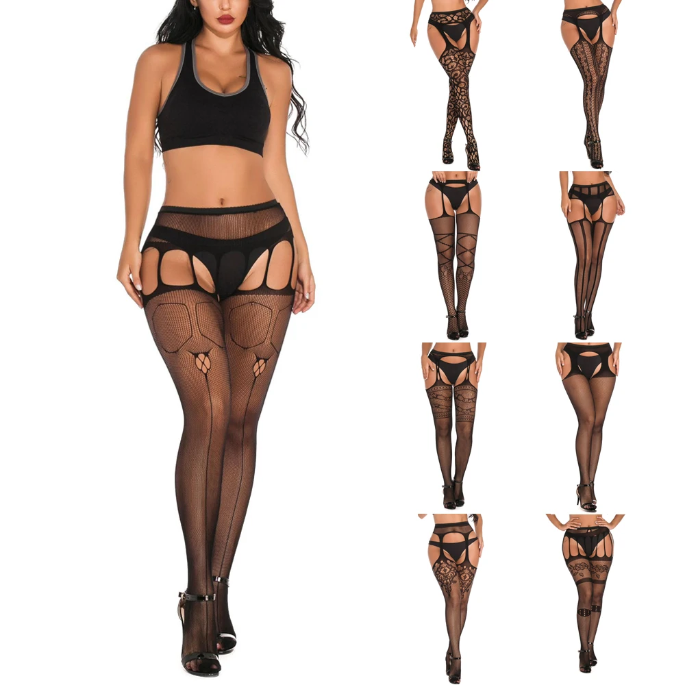 Сексуальные полые чулки на подтяжках для женщин модные женские кружевные