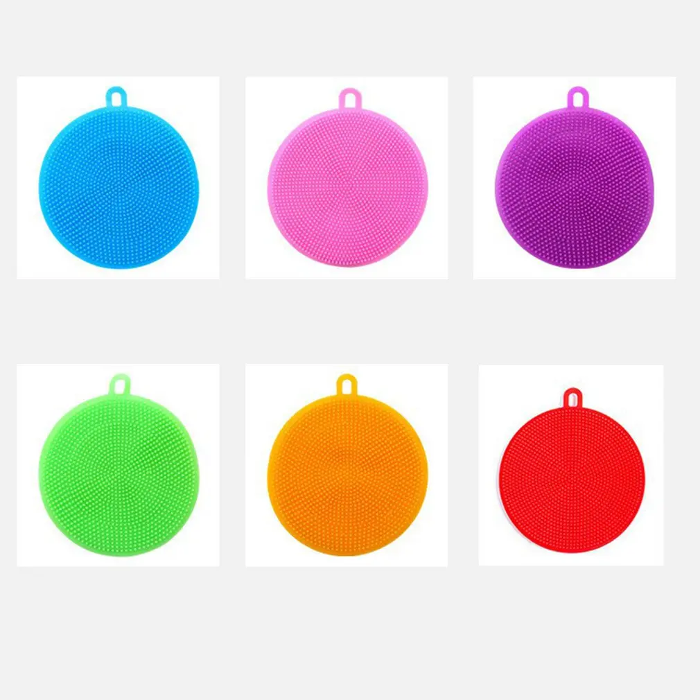 

Multifunction Silicone Sponge Bowl Cleaning Brush Scouring Pad Silicone Dish Sponge Kitchen Pot Cleaner Tool