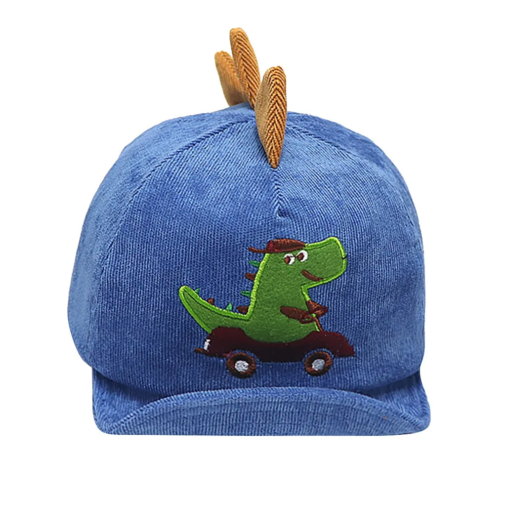 ARLONEET New Letter Baby Baseball Caps Corduroy Color Matching Cartoon Dinosaur Cap Boy Girls Adjustable Hats | Детская одежда и