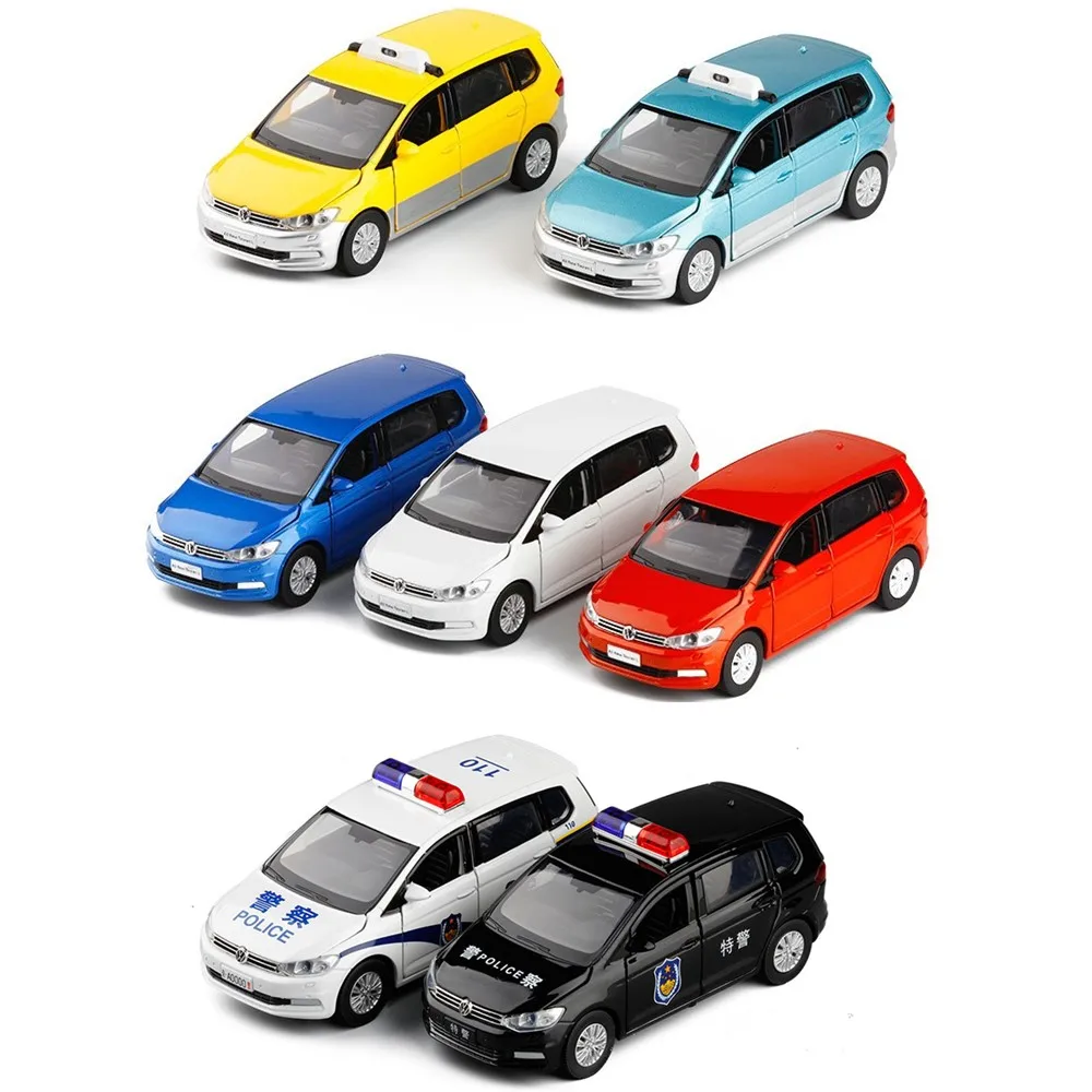 

High simulation 1:32 Touran car alloy model,die-cast metal 6 door sound and light model,children's birthday toys,free shipping
