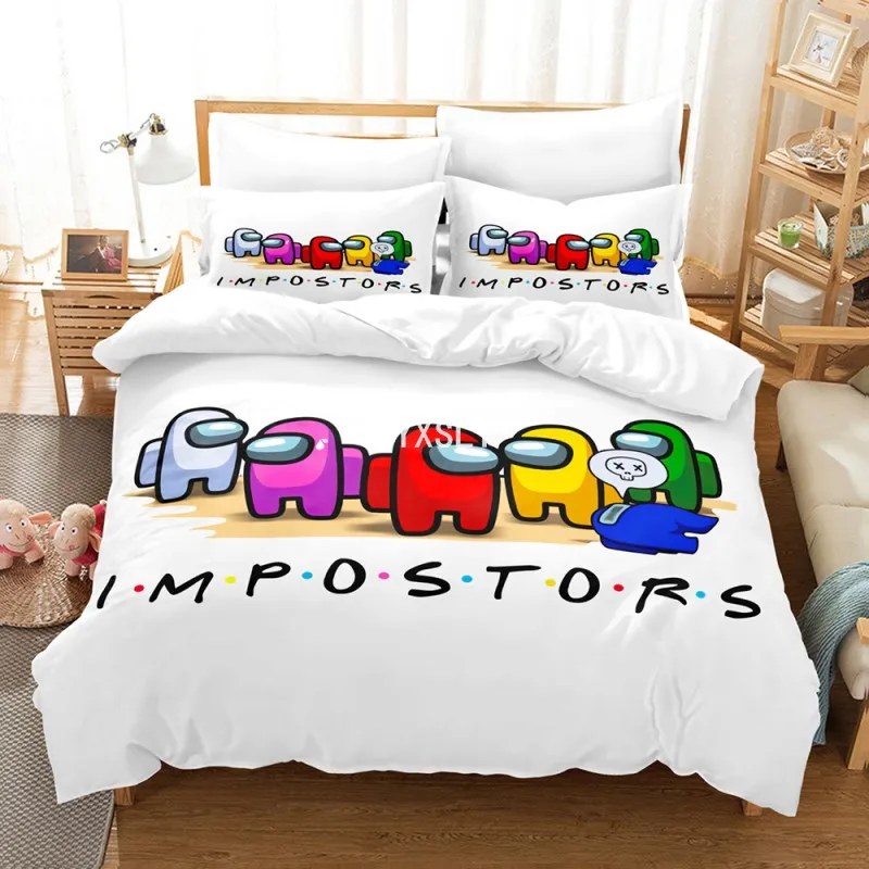 

Cartoon Amongus Bedding Set 3D Game Duvet Cover Sets With Pillowcase 2/3pcs For Kids Children Bed Linen Cute Bed Sets Drop Ship