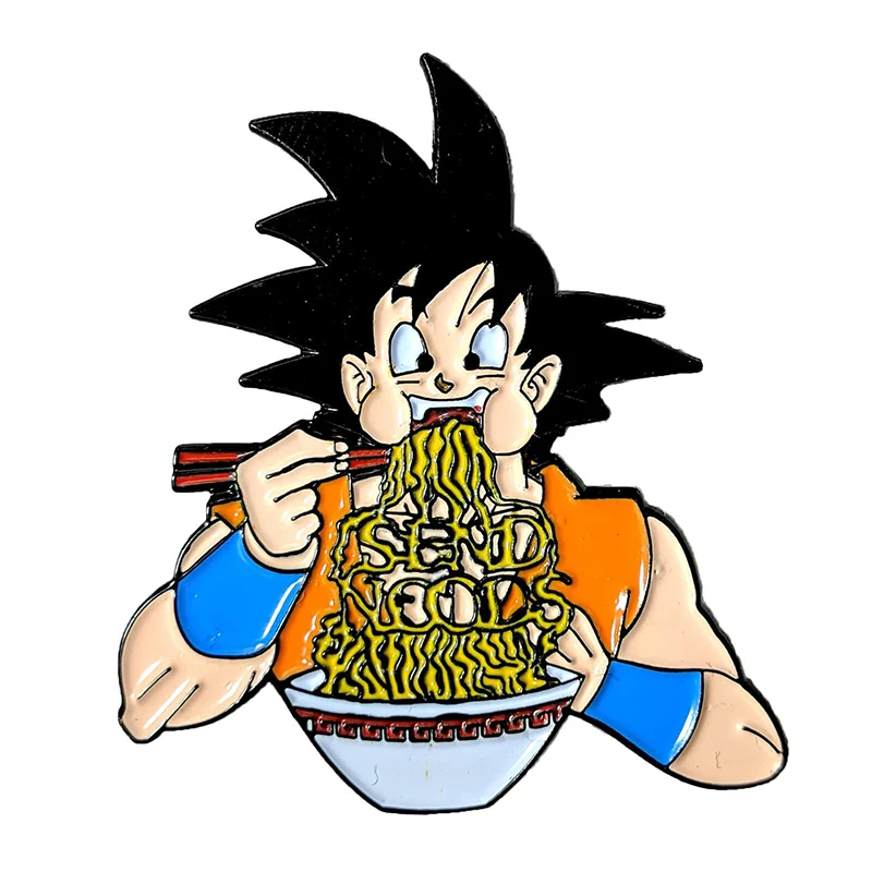 Еды Лапша ремен эмали штырь вдохновил брошка мультфильм значок аниме|Броши| |