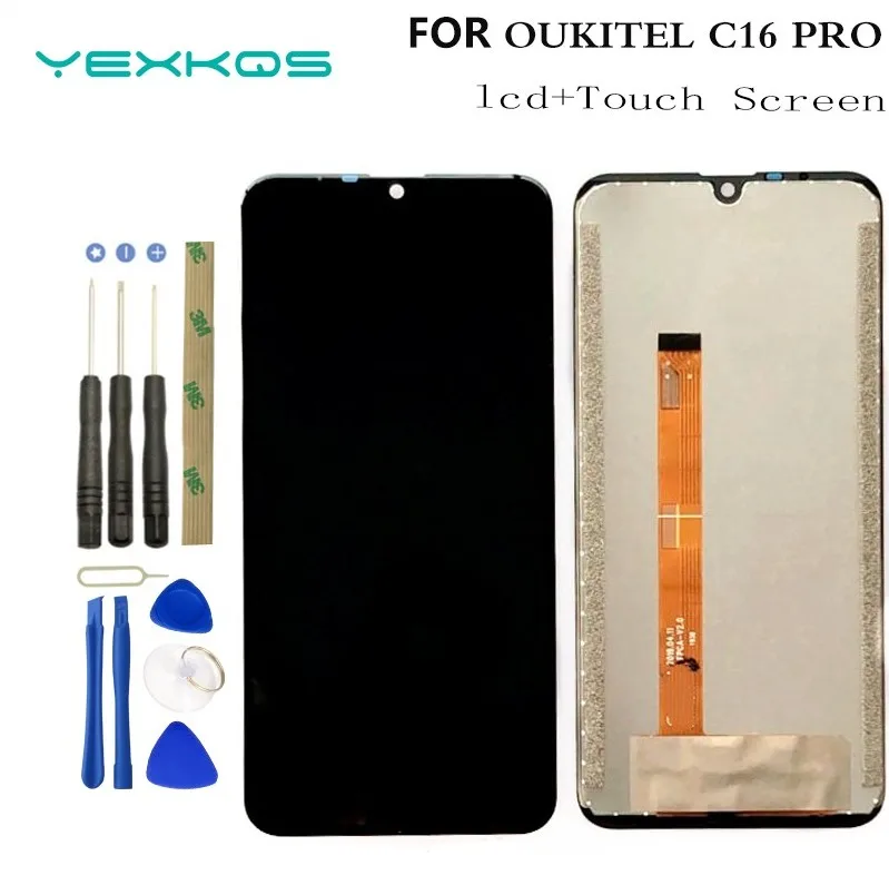 original 100 tested 5 71 inch for oukitel c16 pro lcd and touch screen assembly 1280x600p for oukitel c16pro phone tools free global shipping