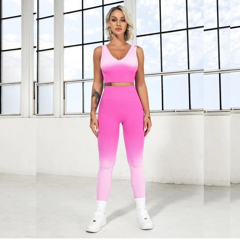 

Gym Woman Tracksuit Yoga Set Sports Workout Clothing Seamless Fitness Sportswear Sport Bra High Waist Running Leggings Outfit
