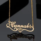 Ожерелье с именем бабочки на заказ для женщин, Золотая Персонализированная табличка, Бриллиантовая подвеска, ожерелья, ювелирные изделия из нержавеющей стали, подарки
