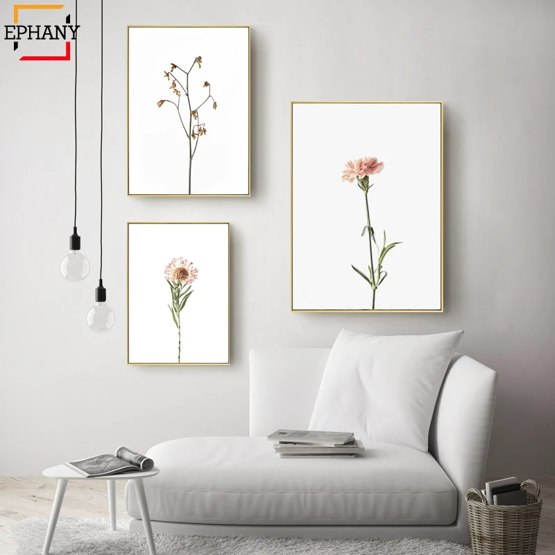 Современные минималистичные плакаты и принты с цветочным принтом в