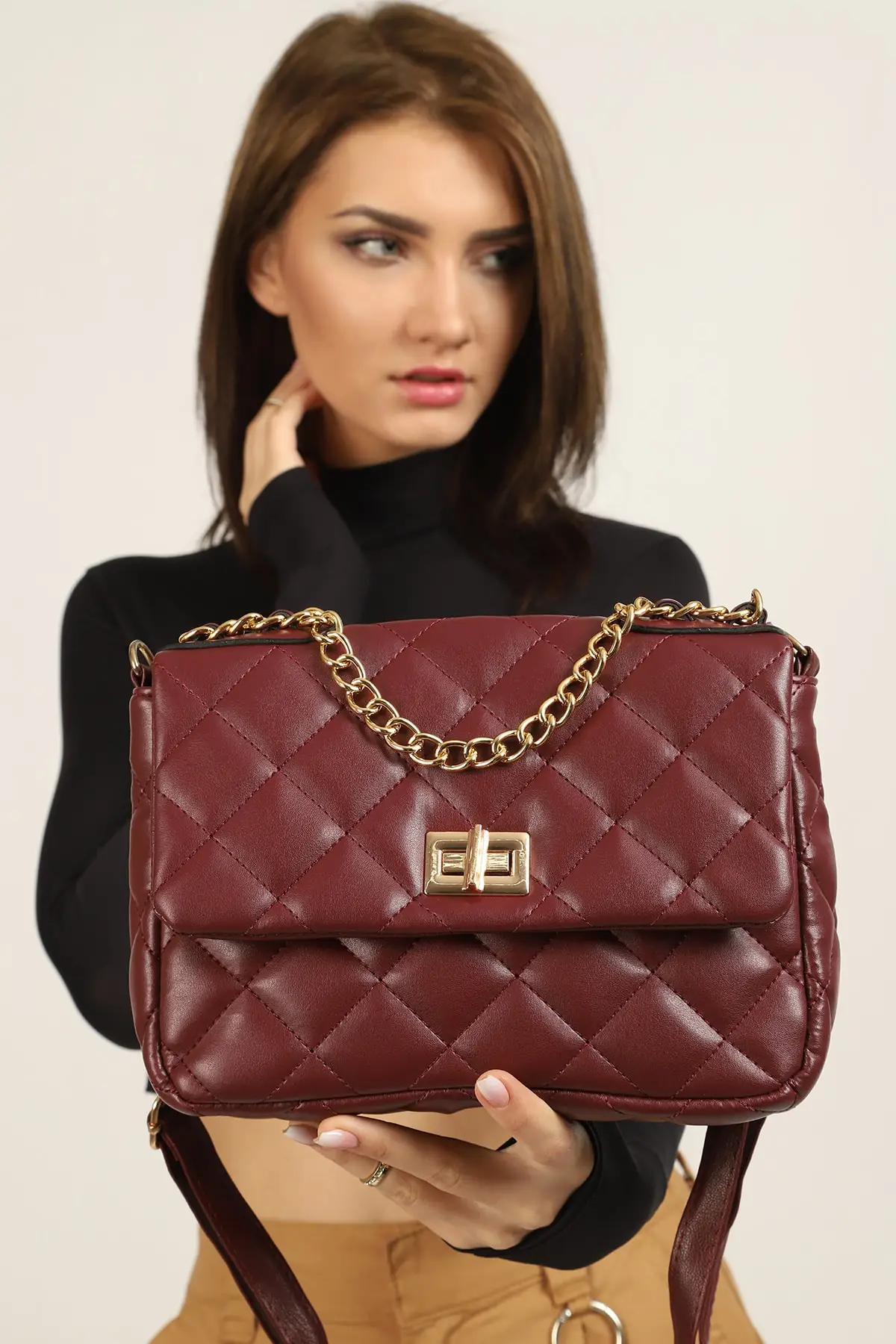 

Сумка на плечо с ремешком-цепочкой, Модный трендовый водонепроницаемый Повседневный бархатный саквояж на плечо для женщин, цвет Бургунди