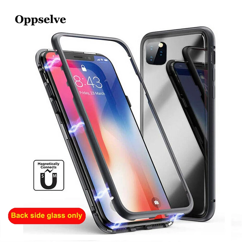 Магнитный чехол для мобильного телефона iPhone 11 Pro Max односторонний стеклянный