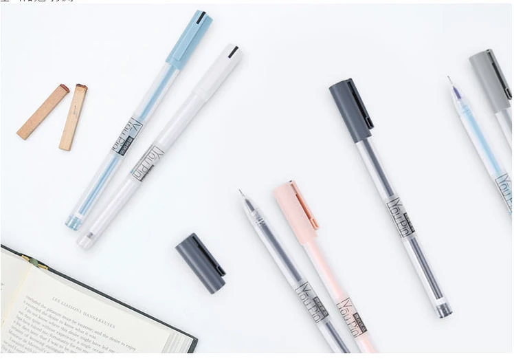 0,35 мм гелевая ручка черновик эскиз одноцветные ручки для школы MUJI стиль черные чернила прозрачный производитель ручка офисные принадлежности