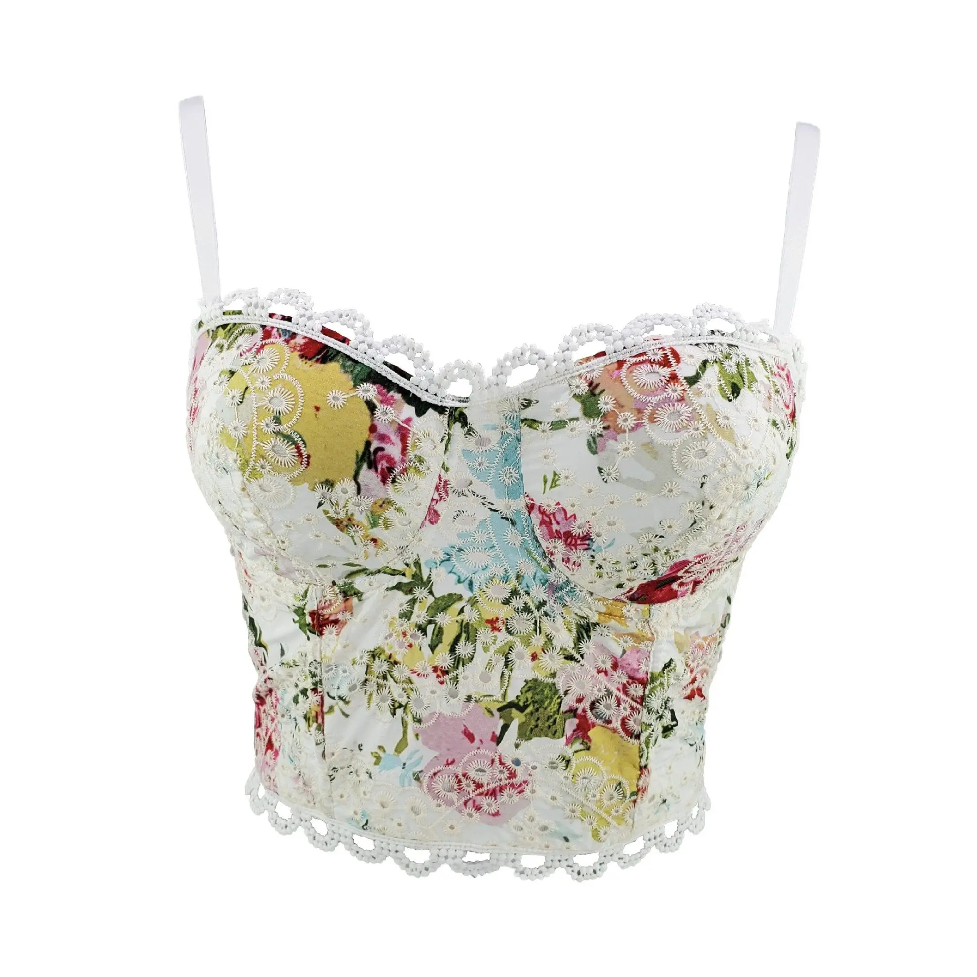 

2021 cotton printed with chest cushion sexy bra underwear women sexy lingerie pink bra strapless bra camisoles&tanks crop tops