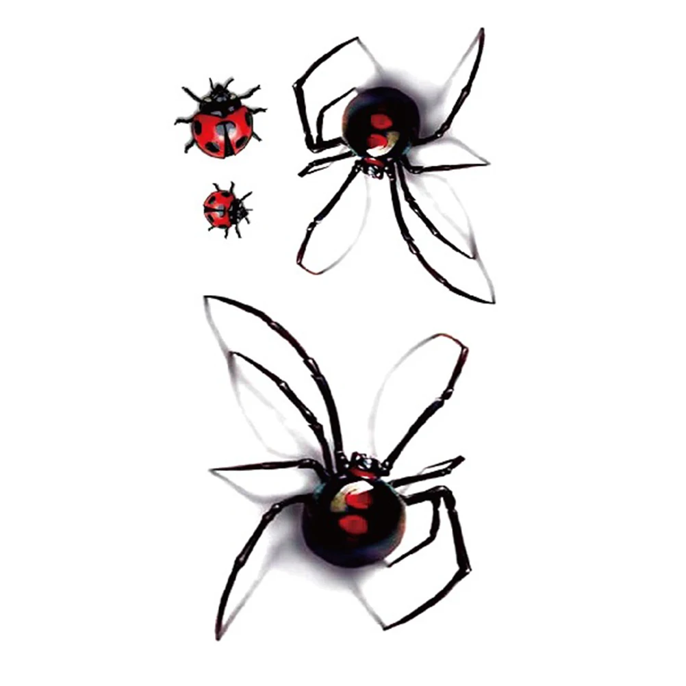 

Disposable Waterproof Tattoo Stickers 3d Color Spiders Insects Large Pattern Water Transfer Temporary Tattoos Sticker