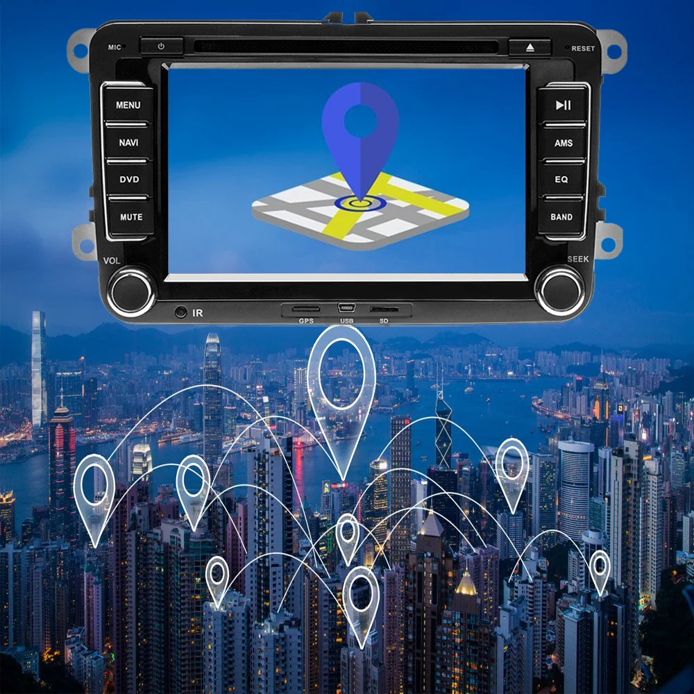 Автомобильный DVD плеер AMPrime 2 Din 7 &quotдля VW/Volkswagen/Passat/POLO/GOLF/Skoda/Seat с GPS навигацией
