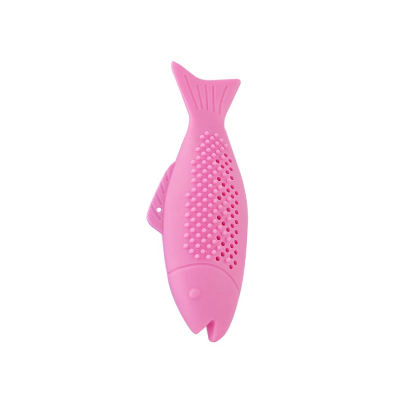 Soft silicone fish shape mint flavor cat toy molar stick teeth cleaning toothbrush good quality fast delivery | Дом и сад