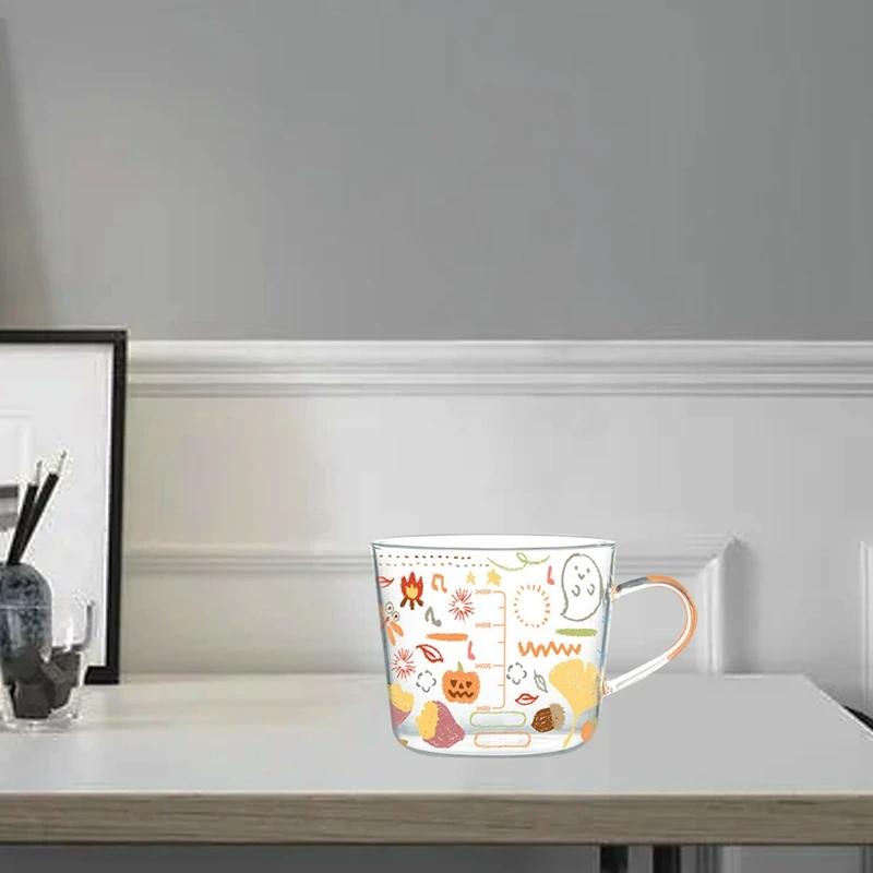 Акция! Стеклянная Кружка со шкалой 500 мл чашка для завтрака/кофе бытовая кружка