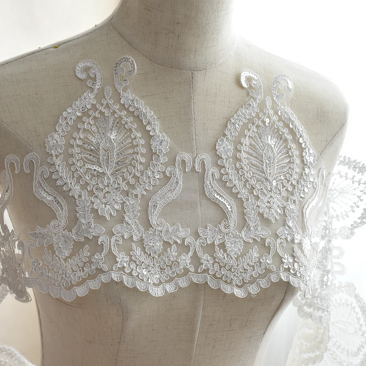 Кружевные аксессуары с блестками и вышивкой свадебная фата ручной работы