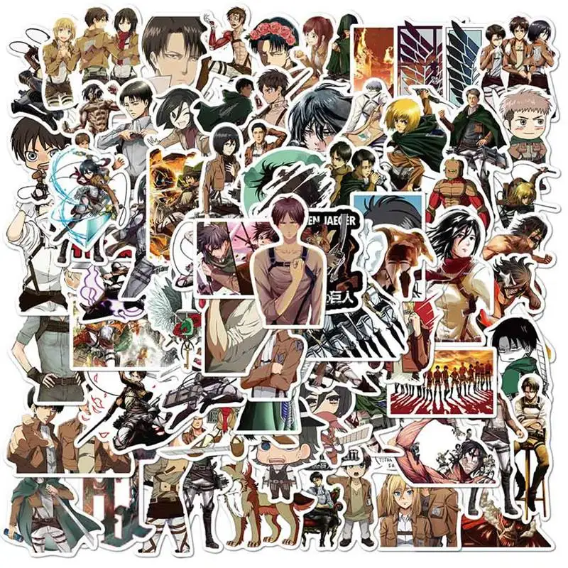 Наклейки из ПВХ атака на Титанов 100 шт./лот|Канцелярские наклейки| |