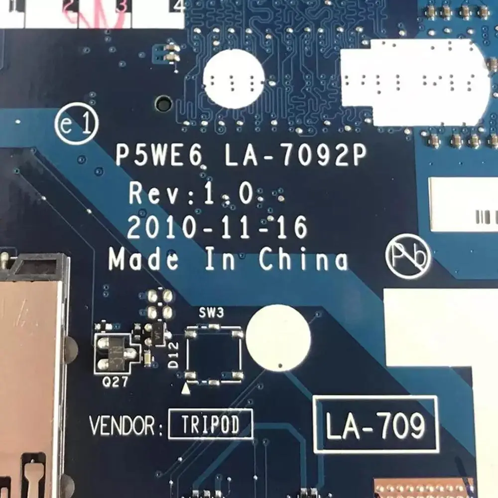 

For Acer Aspire 5052 5253 5250G Laptop Motherboard NV51B P5WE6 LA-7092P MBRJY02001 Mainboard DDR3 with AMD CPU 100% Tested