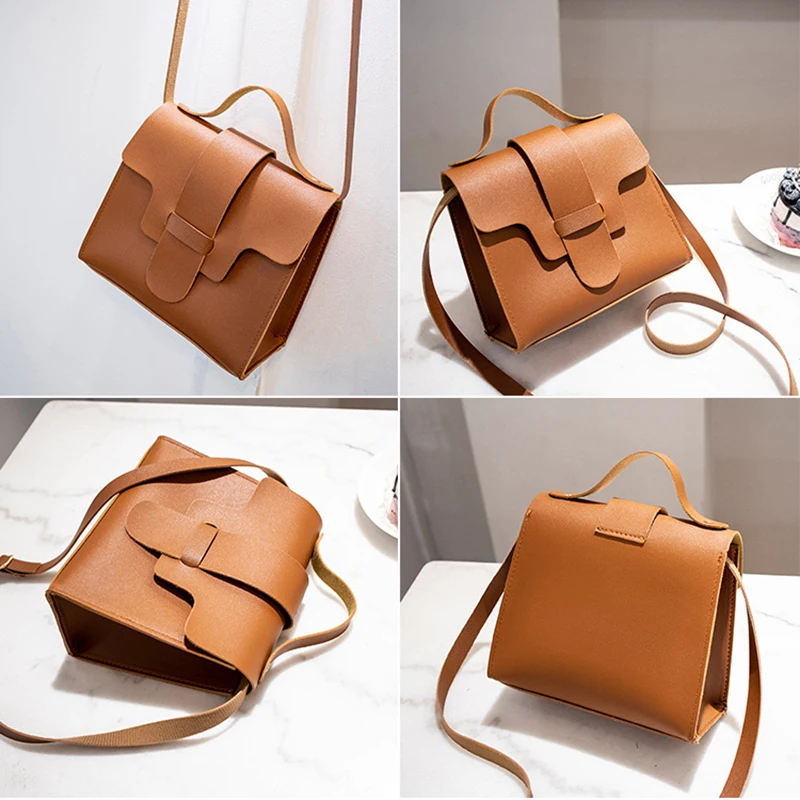 Женские винтажные сумочки маленькая квадратная однотонная простая женская