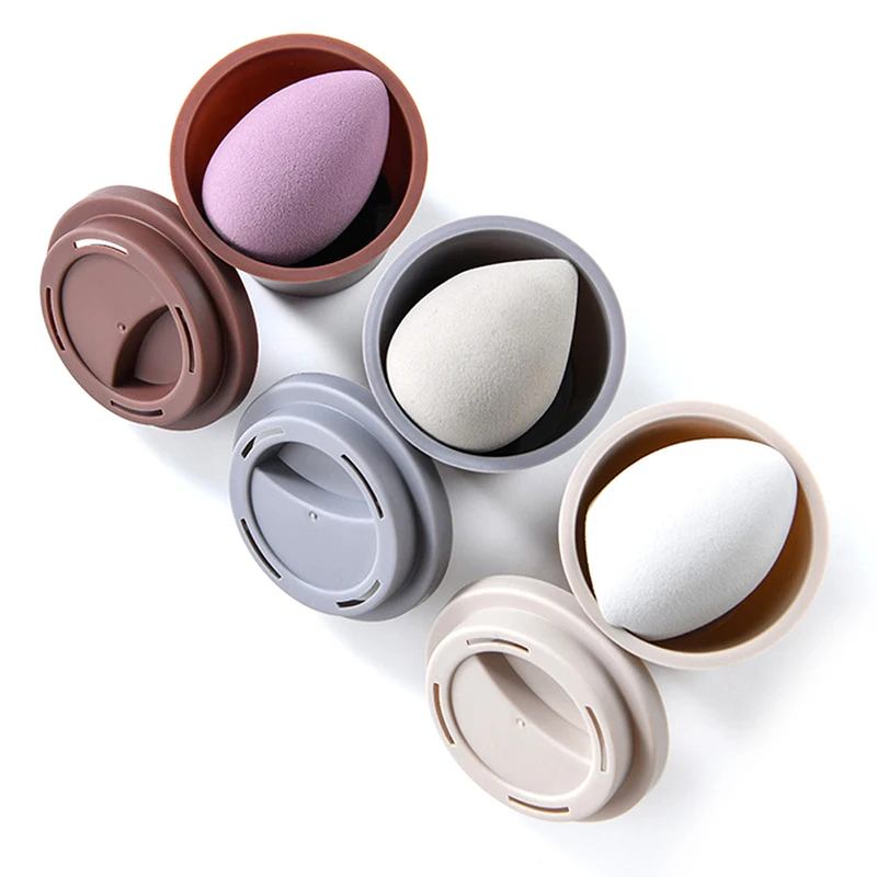 

3 pcs Hot Empty Coffee Cup Sponge Stand Storage Case Makeup Puff Holder Cosmetic Dry Box Accessories