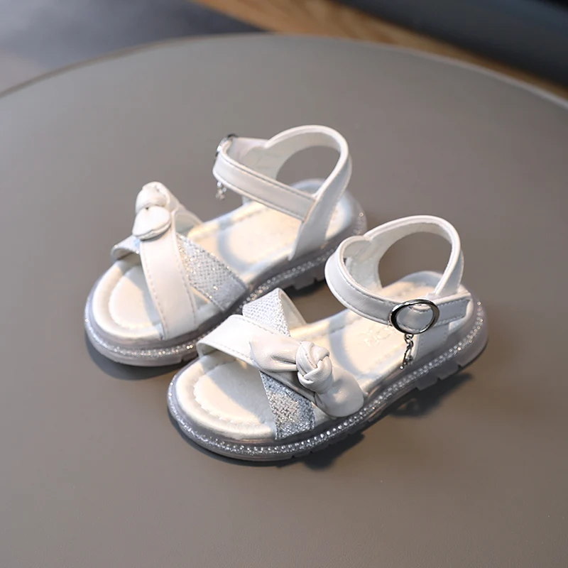 

Girls sandals 2021 new summer soft bottom anti-slip rhinestone fashion children and girls princess beach shoes for children