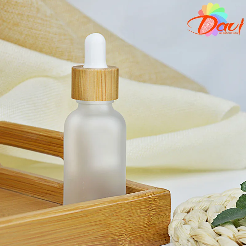 10 шт./лот Натуральный Бамбуковый колпачок стеклянная капельница бутылка