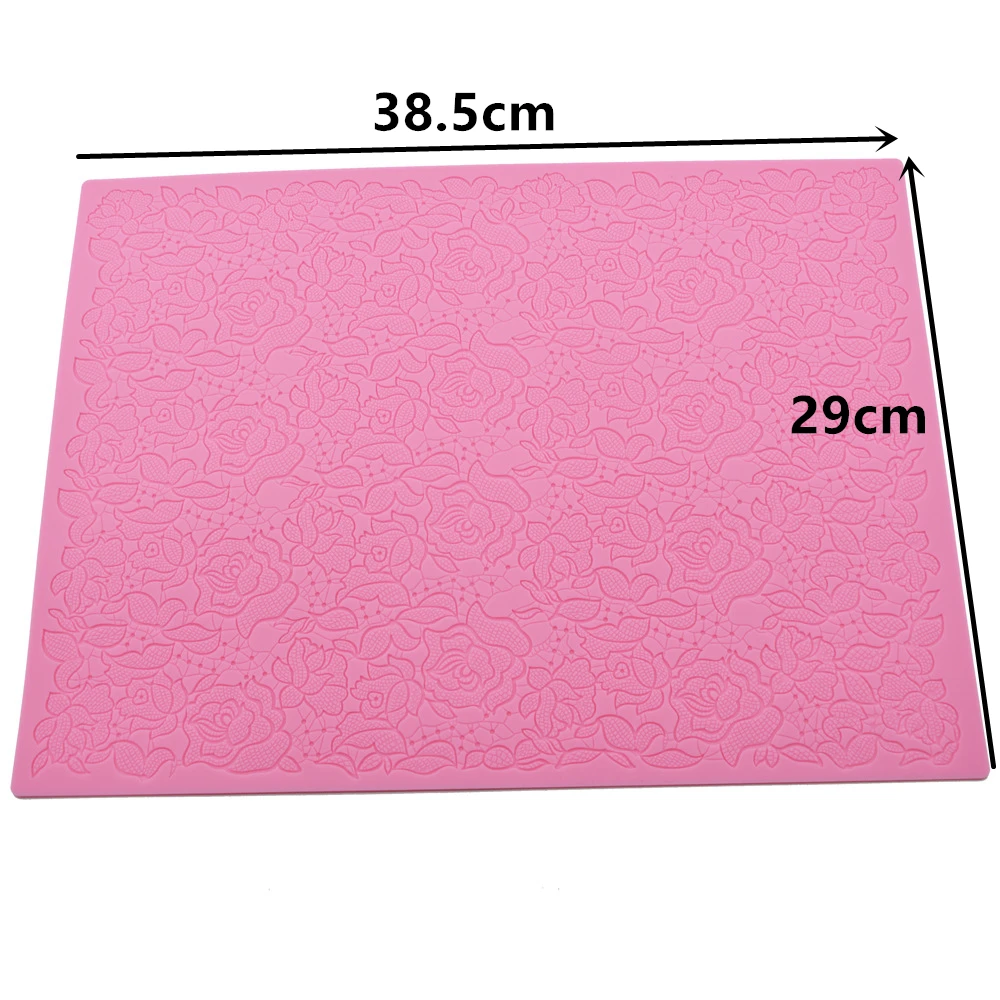 Кружевной силиконовый коврик в виде Розы сделай сам помадка сахарная мастика
