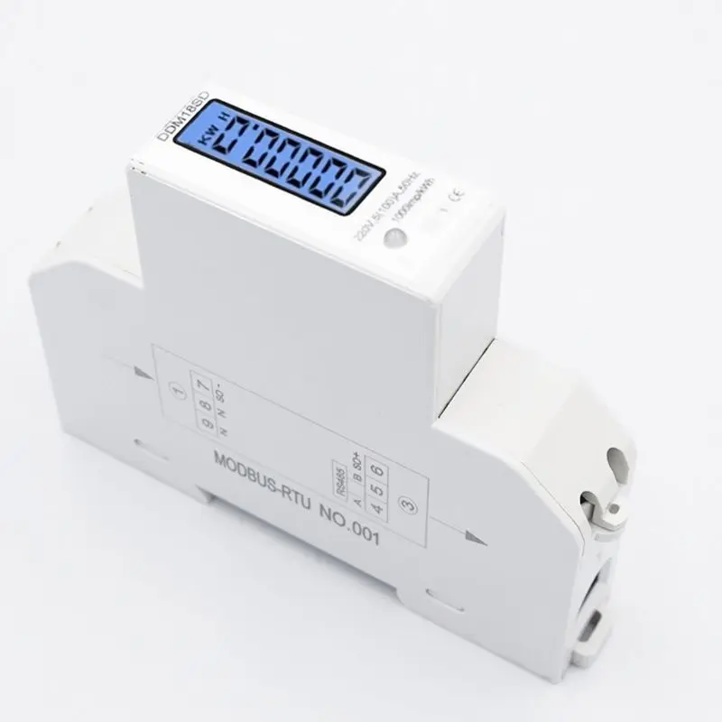 

5-100A Electricity Power Energy Meter LCD Digital Display Single Phase Din Rail Electricity Power Consumption Energy Watt Meter