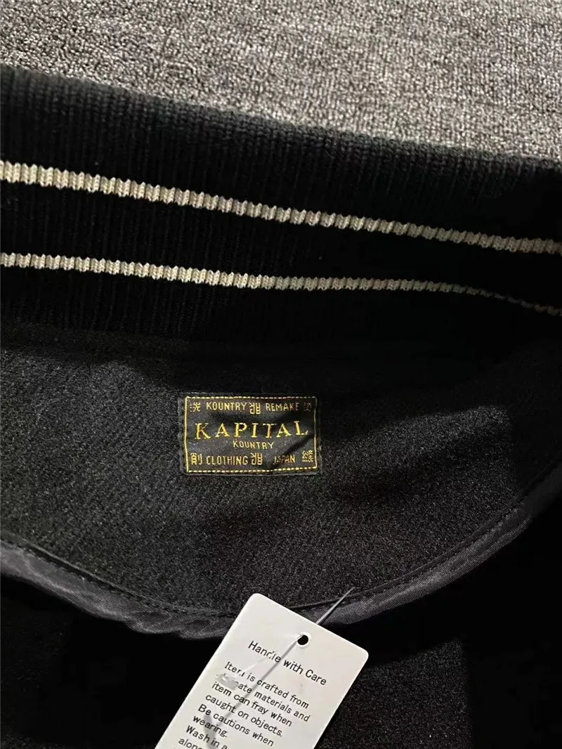 

Best Quality KAPITAL Cardigan Baseball Jacket Men Women 1:1 Coat Leather Sleeve Streetwear Jackets