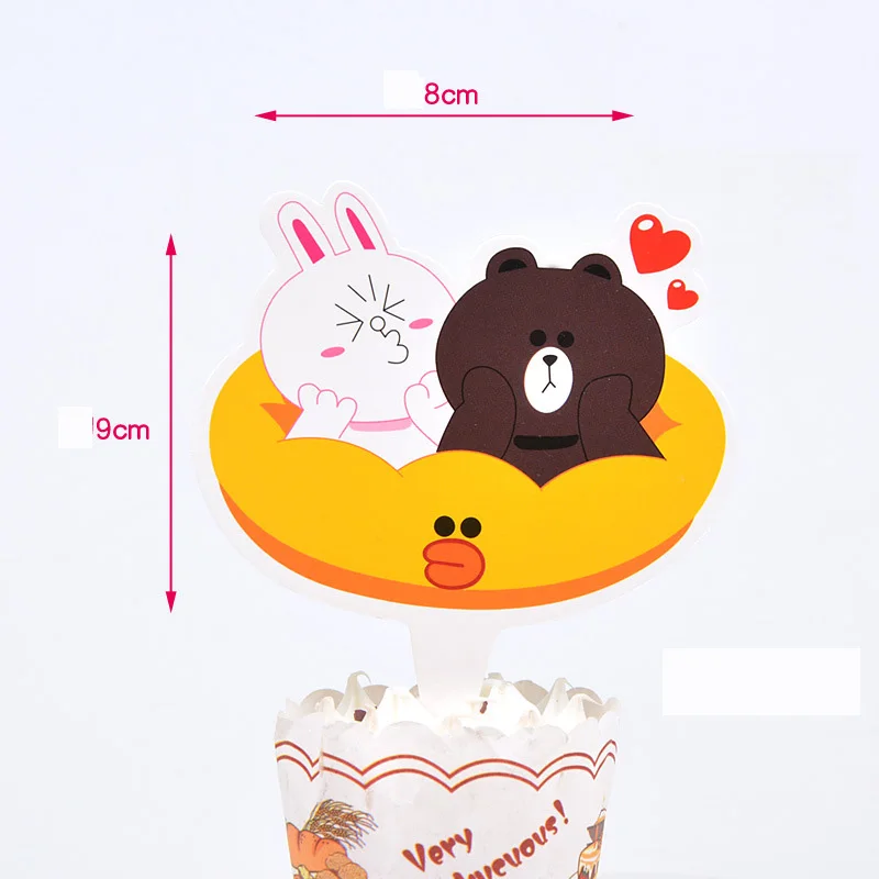 4 10 шт./лот бумажный мультяшный воздушный шар Hello Kitty Медведь Свинья с днем рождения кекс Топпер детский душ принадлежности для юбилейной вечеринки - Цвет: 4