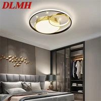 dlmh nordic ceiling light contemporary round crystal lamps fixtures led home for living dining room