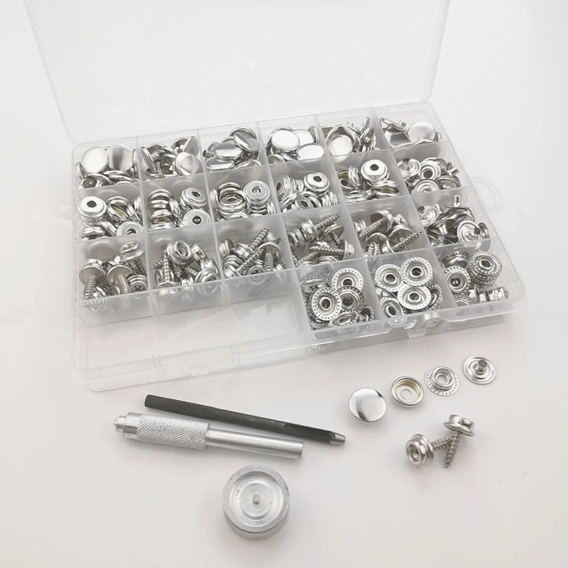 

Canvas Snap Kit - Marine Grade Stainless Steel for DIY Repair - Complete with Material Hole Punch and Setting Tools