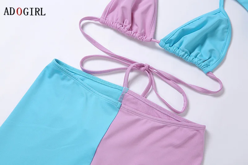 

Adogirl Patchwork Two Piece Set Women Crop Top And Pants Club Outfits Sports Suit Sexy Matching Sets Jogging Femme Tracksuit