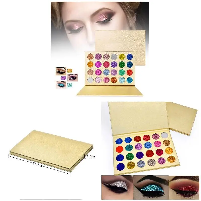 Палитра теней для век 24 цвета стойкие блестящие тени водостойкие