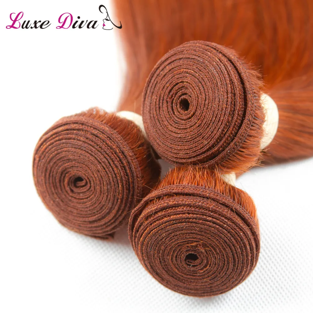 

Straight Weaves Human Hair Bundles Remy Brazilian Human Hair Extension Luxediva #350 Straight Hair Double Weft Fro Women