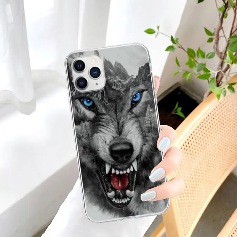 

Angry Snow Wolf Transparent Cell Phone Case For Huawei P20 P40 Lite P30 Pro P Smart 2019 Honor 10 10i 20 Lite Clear Cover