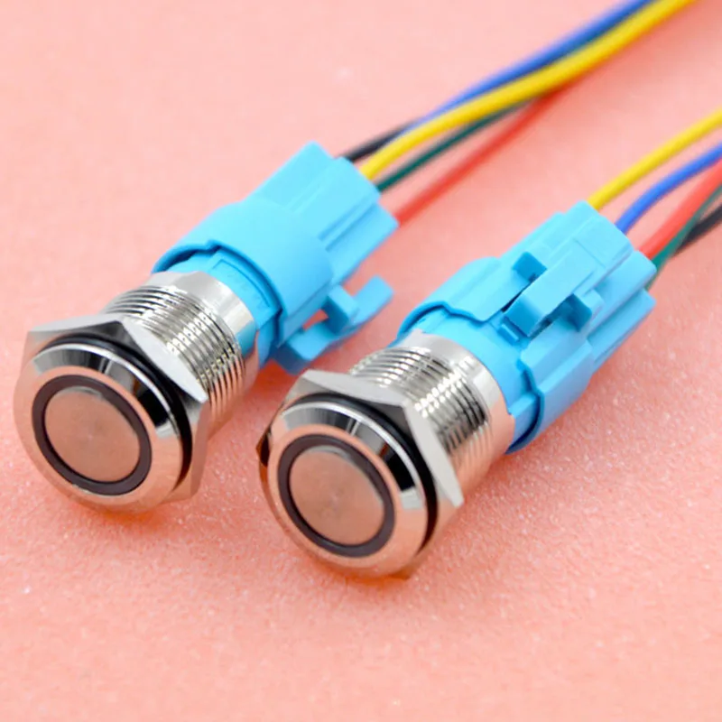 Новый 16 мм металлический кнопочный переключатель Циркулярный 12 В 24