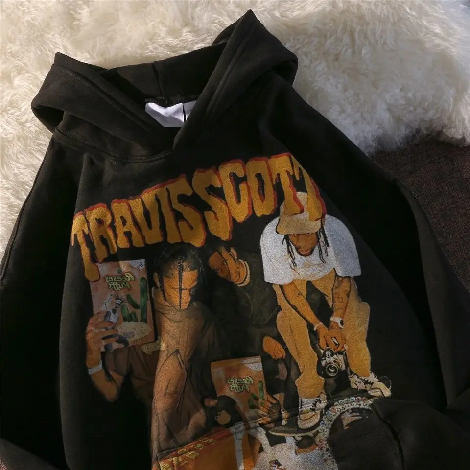 Толстовка Женская с длинным рукавом винтажный свитшот в стиле оверсайз хип-хоп