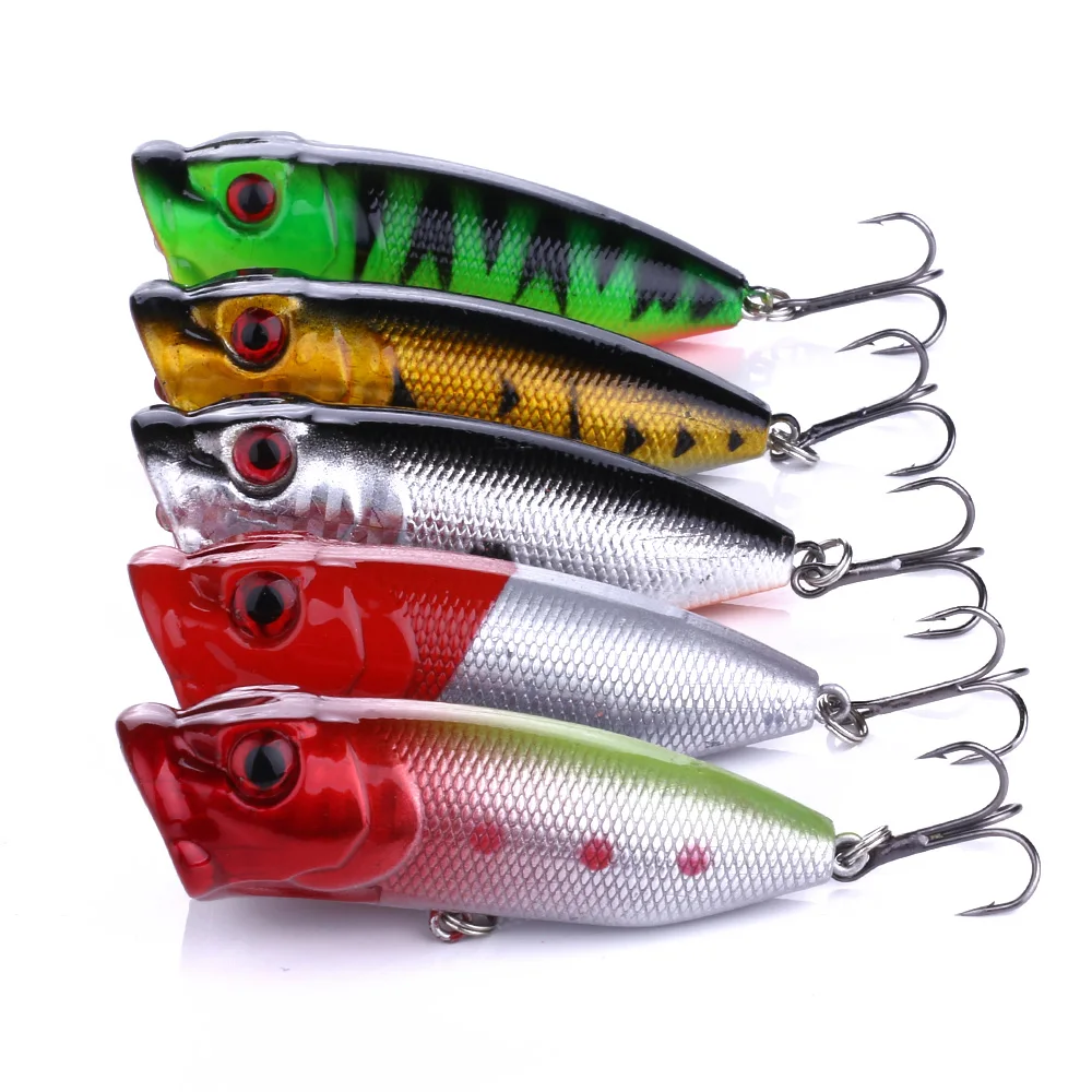 

1Pcs 7cm 12g Popper Fishing Lure Hard Artificial Bait Topwater with 2 Treble Hooks Fishing Wobblers Crankbait Pesca