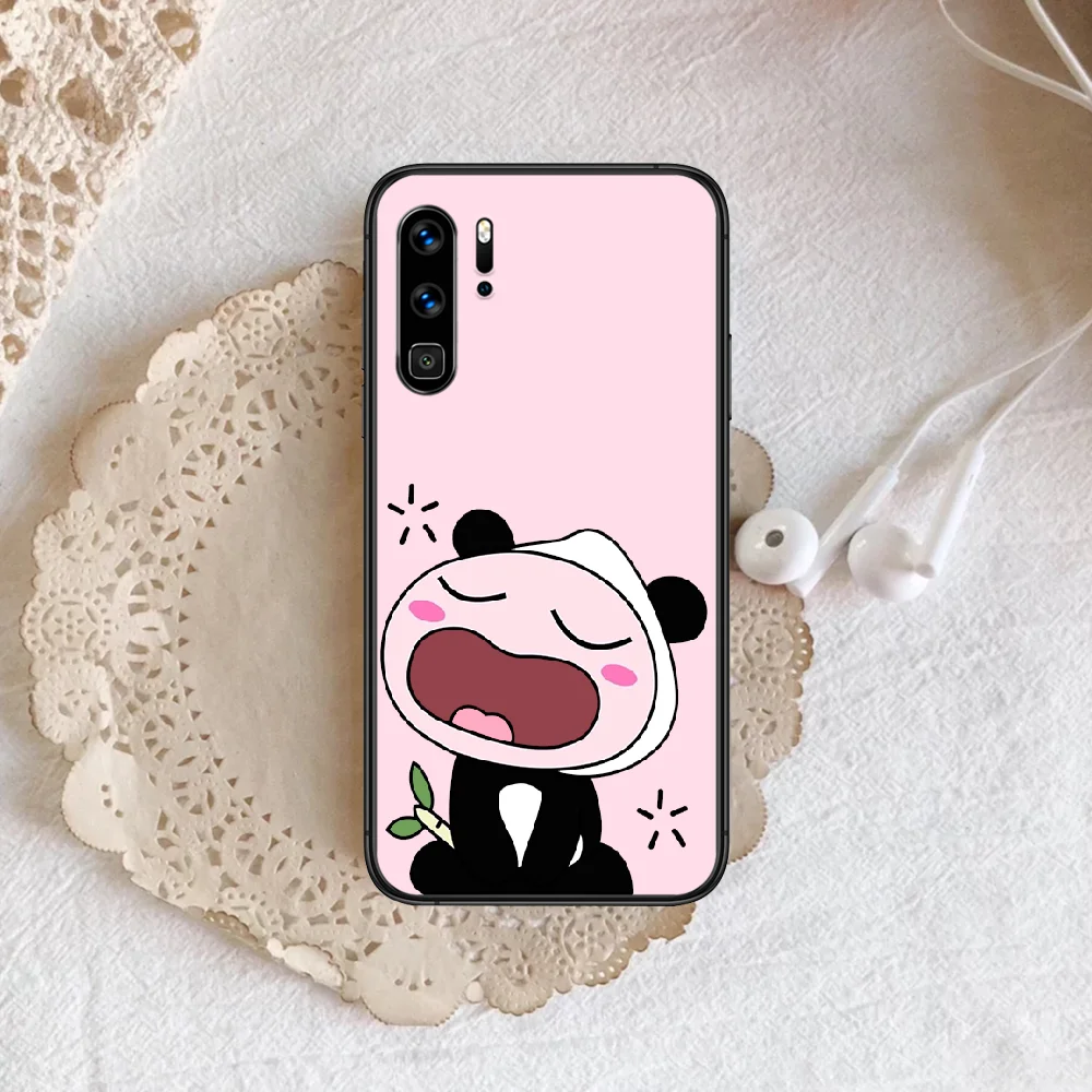 

Cartoon cute pink peach Phone Case For Huawei P Mate 10 20 30 40 Lite Pro smart Z 2019 nova 5t black Hoesjes Tpu Funda Soft