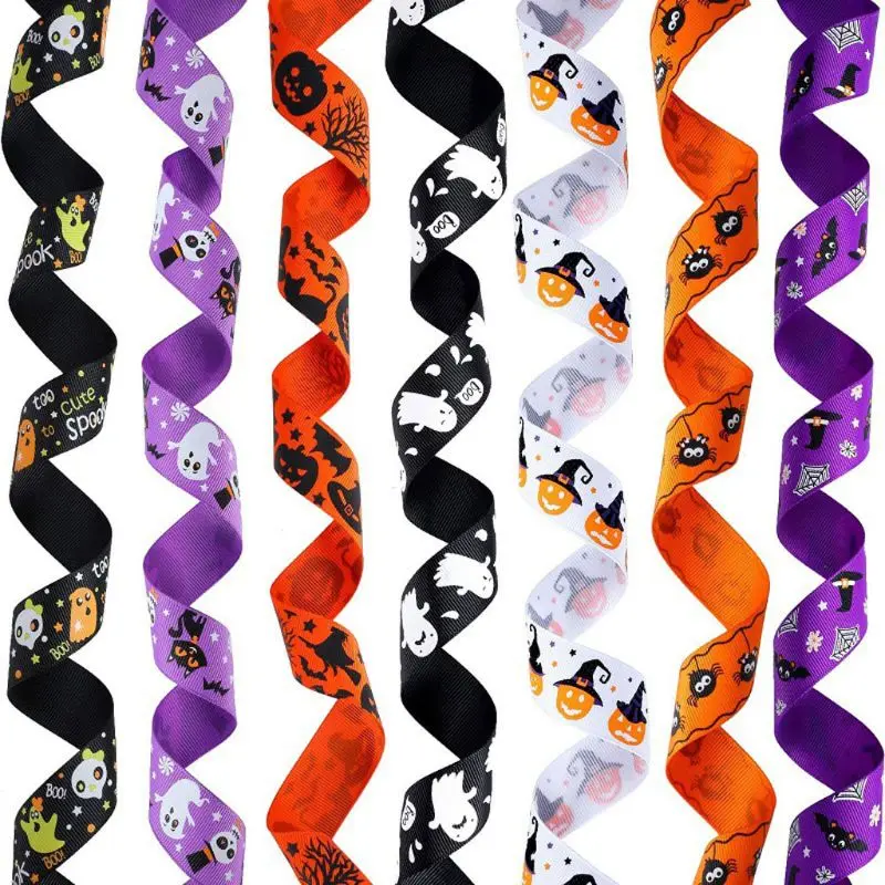 

30 Yards Halloween Pattern Organza Ribbon Polyestor Ribbon Grosgrain Ribbon Sewing Gift Wrapping Hair Bows Art Crafting