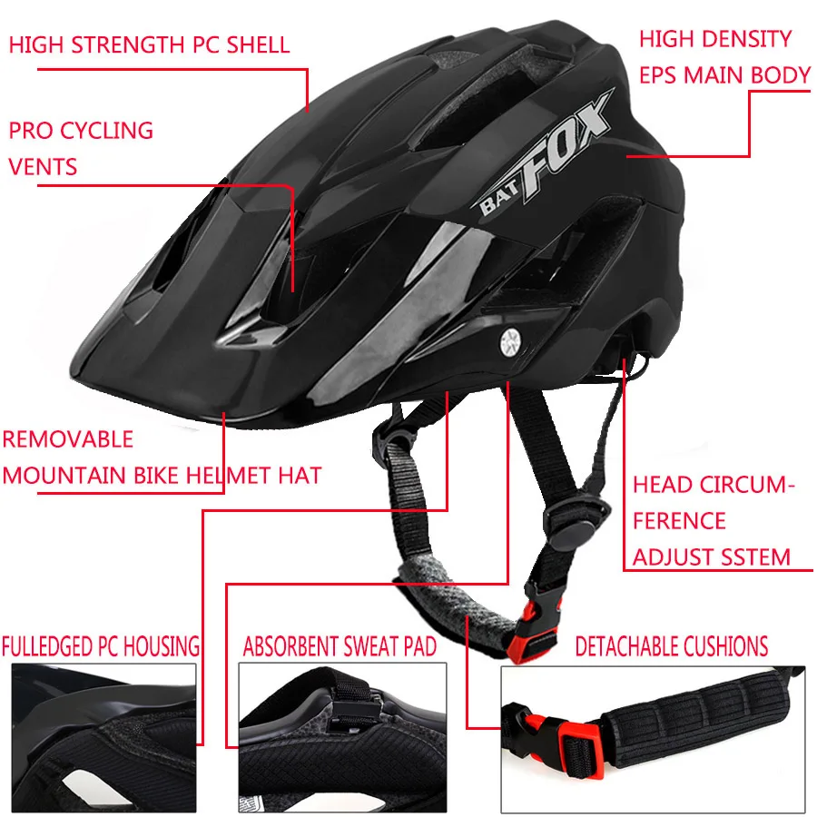 BATFOX велосипедный шлем для мужчин и женщин велосипедный шлем MTB Горный шоссейный велосипедный шлем велосипедный спортивный шлем велосипедный шлем casco ciclismo