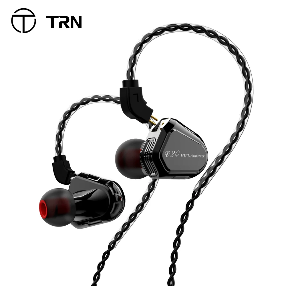 Гибридные наушники вкладыши TRN V20 1DD 1BA Hi Fi DJ монитор для бега спортивные головной
