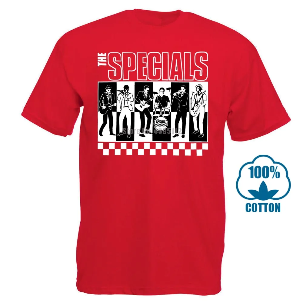 Красный Новая Черная футболка с надписью «The Specials Band» и надписью «Bad Manners» - Цвет: Красный