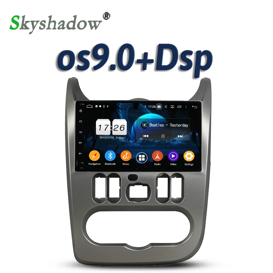 DSP IPS для Renault Logan Sandero Duster Android 10 2 Гб ОЗУ 16 4 ядра автомобильный DVD плеер GPS карта AHD RDS