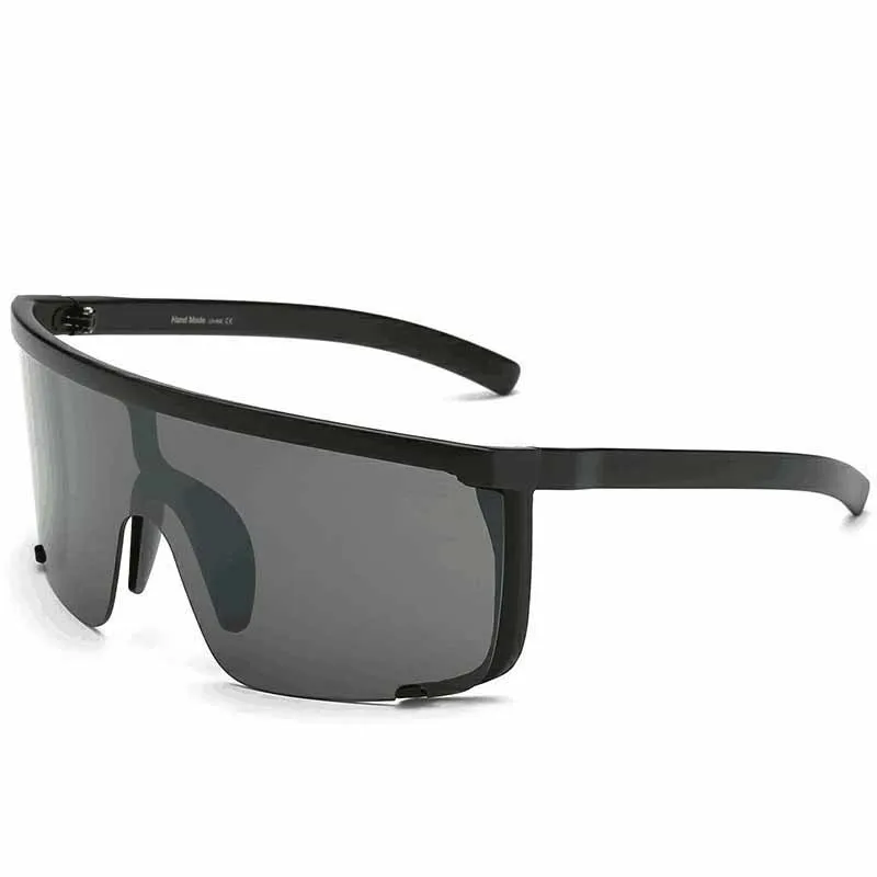 

New Men Oversized Sunglasses Women Siamese Big Sun Glasses Brand Design Rimless Semi Rimless Eyeglasses UV400