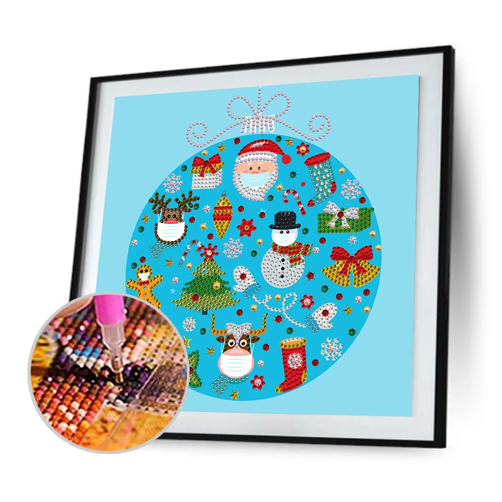 

Christmas 5D DIY Diamond Painting Special Shaped Drill Bow Wreath Mosaic Rhinestone Picture Drawing Home Christmas Decorations