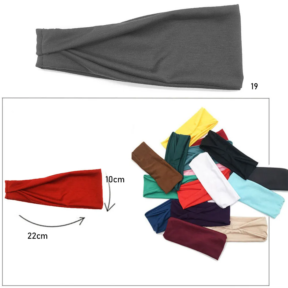 Повязка на голову для мужчин и женщин однотонная Абсорбирующая спортивная