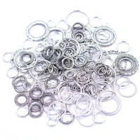 12 styles closed ring soldered jump rings round circle connectors zinc metal alloy for jewelry diy making findings 4 30mm