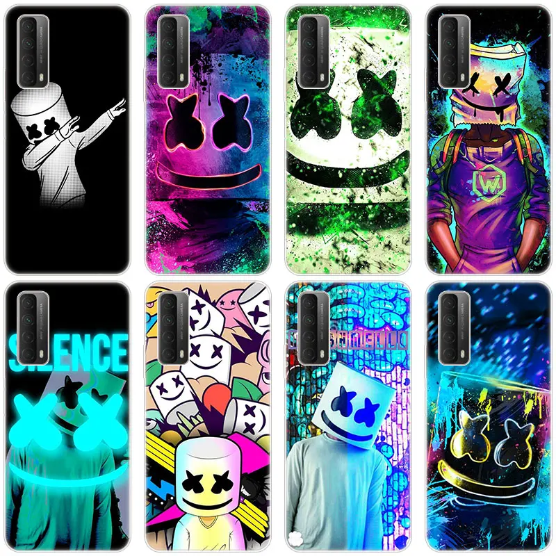 Music DJ marshmallow Silicone Phone Case for Huawei P50 Pro P40 Lite E P30 Pro P10 Plus P20 Lite P Smart Z 2021 Pro 2019 Cover